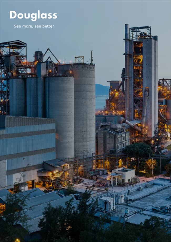 Industrial facility at dusk — Douglass process observation solutions