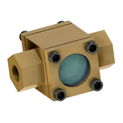NPT Threaded Double Window Sight Flow Indicator Brass