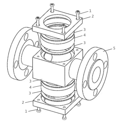 Flanged Double Window 150 PSI - Visual Flow Indicators — exploded view and part callouts