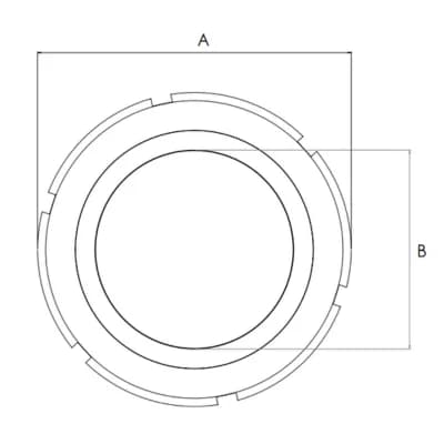 Sanitary sight glass window — total diameter A and visible diameter B